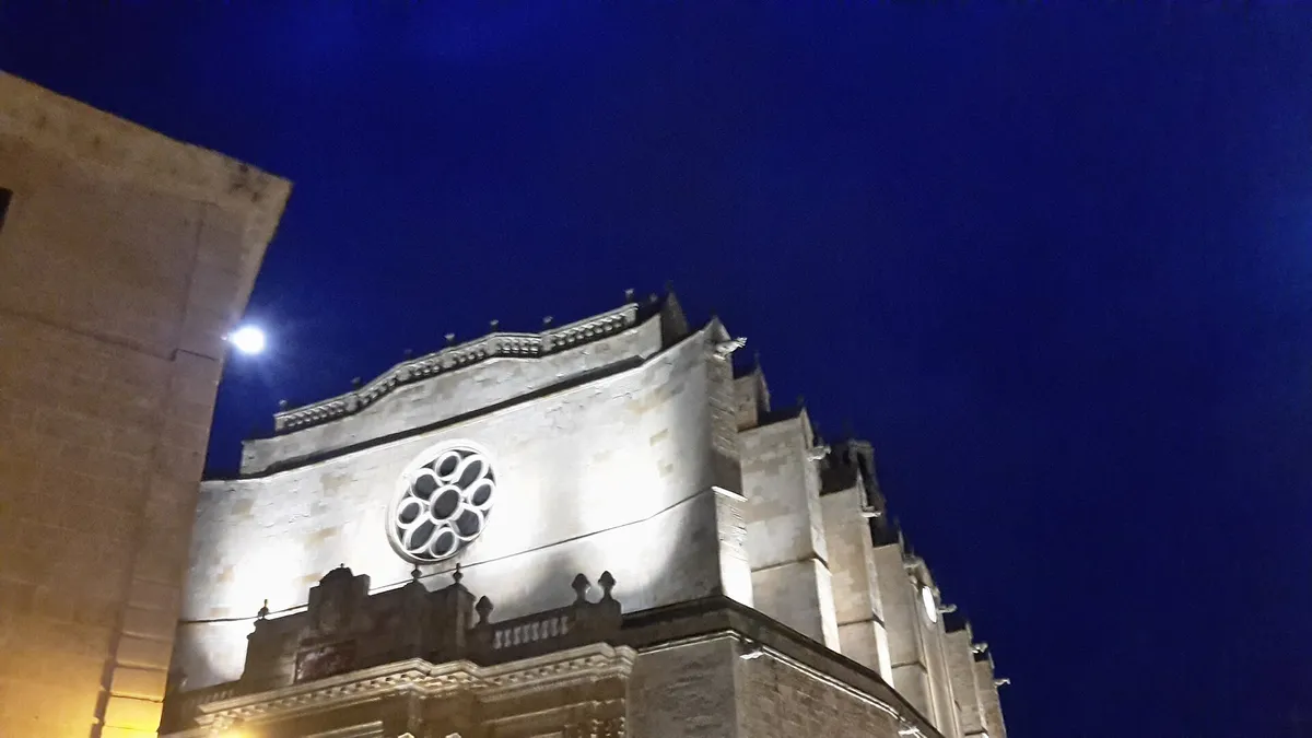 Ciutadella cathedral in the old town above the port of Menorca, the pre-boat morning stop before the boat trips board