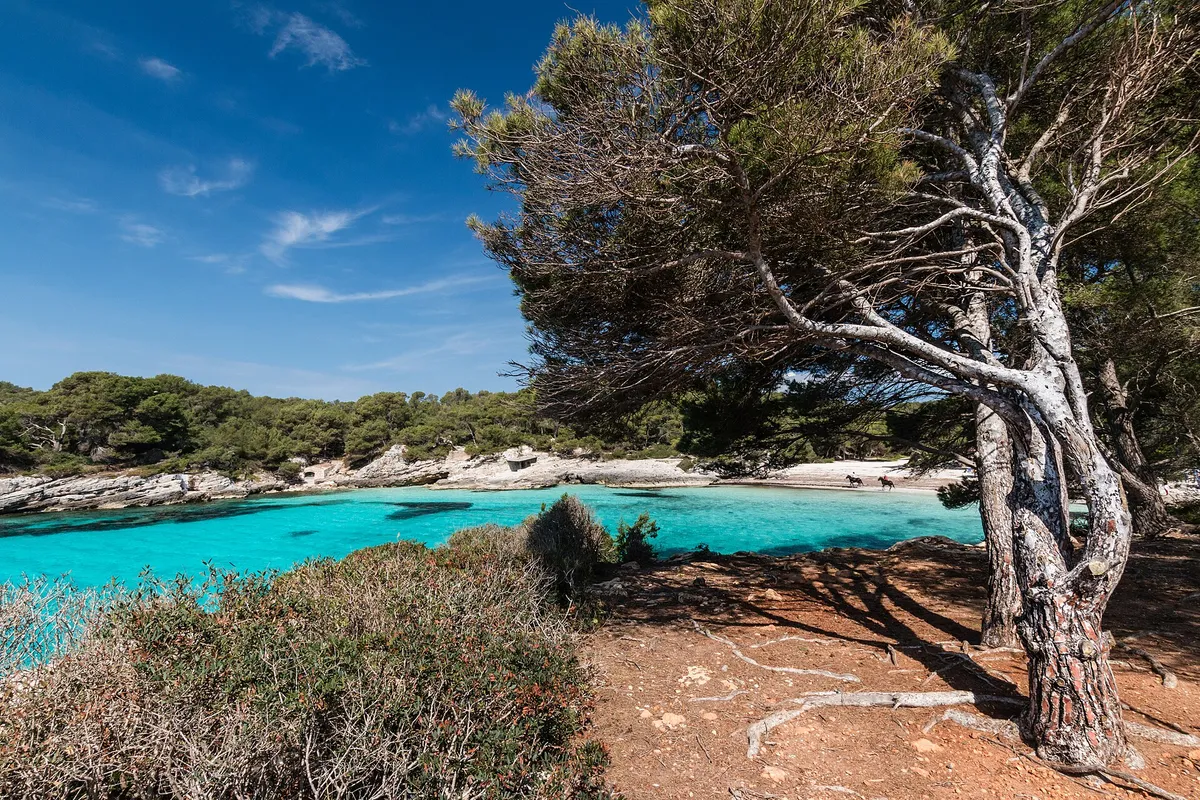 Turquoise shallows at Cala en Turqueta in Menorca, the swim-stop water that decides what to bring on a boat trip Menorca travellers pack